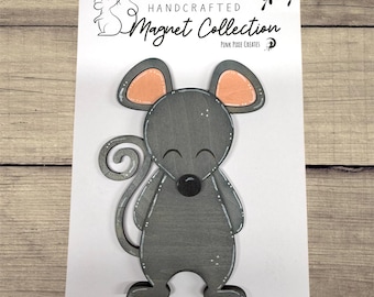 Handmade Wooden mouse Magnet