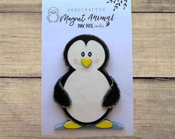 Wooden handmade penguin magnet