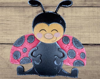 Handmade Wooden ladybug Magnet