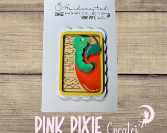 Handmade teacher apple magnet