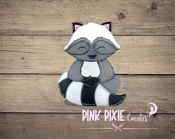 Handmade Wooden Raccoon Magnet