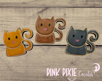 Rustic Wooden Cat Magnet - Handmade Feline Love for Your Fridge
