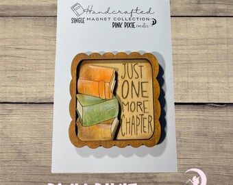 Handmade wooden book magnet