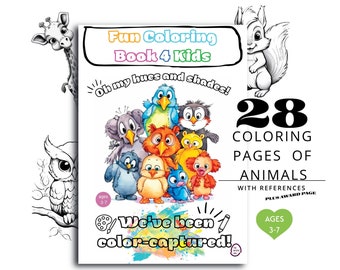 Kids Coloring Book Pdf | Animal Coloring Book | Printable Gift For Kids Activities | Pdf Digital Prints | Digital Download