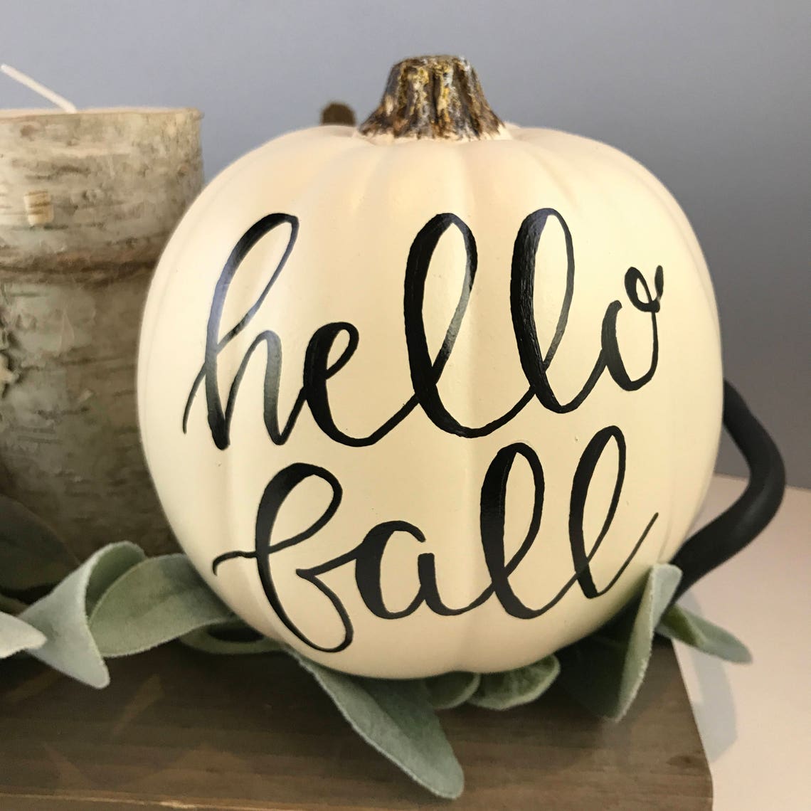 Hello Fall Pumpkin Fall Decor Etsy
