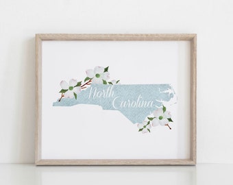 North Carolina Watercolor Print