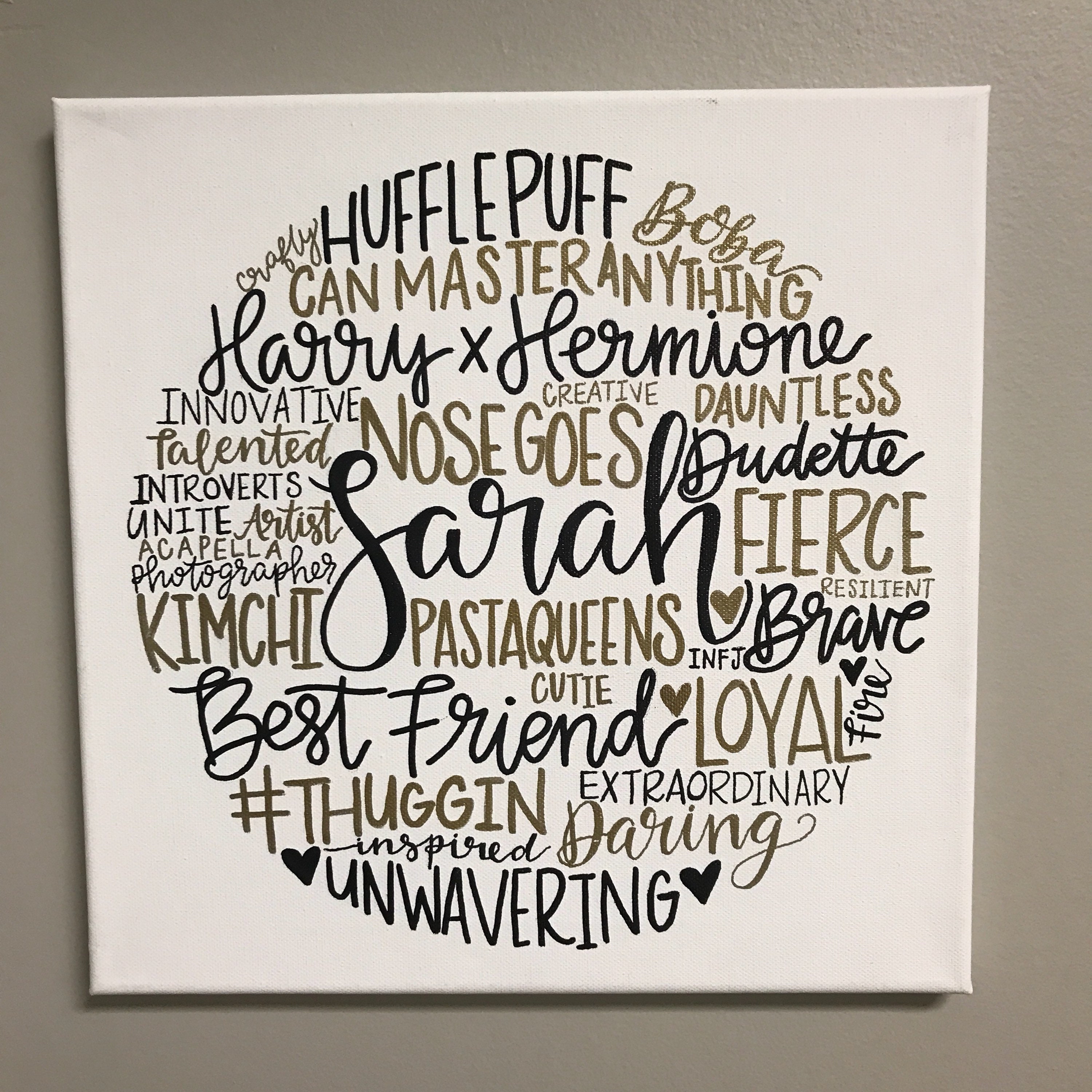 Custom Word Art Canvas Etsy