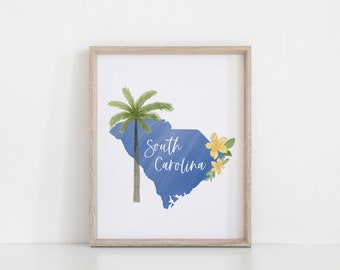 South Carolina Watercolor Print | South Carolina Watercolor Decor