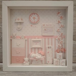 Quadretto nascita personalizzato in polvere di ceramica personalised nursery decor