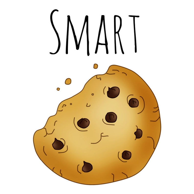 Food Socks Foodie Cute Socks Smart Cookie White Socks Gift for Anyone Crew Socks Smart Cookie Socks Hand Crafted Punny Puns