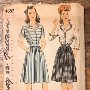 40s Simplicity 4682 Dress Pattern