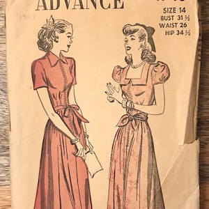 40s Advance 4740 Dressing Gown Robe Pattern