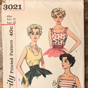 50s Simplicity 3021 Tops Pattern