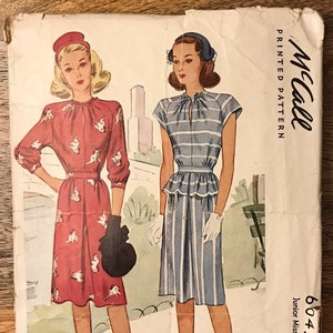 40s McCalls 6045 Dress Pattern