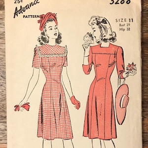 40s Advance 3288 Dress Pattern