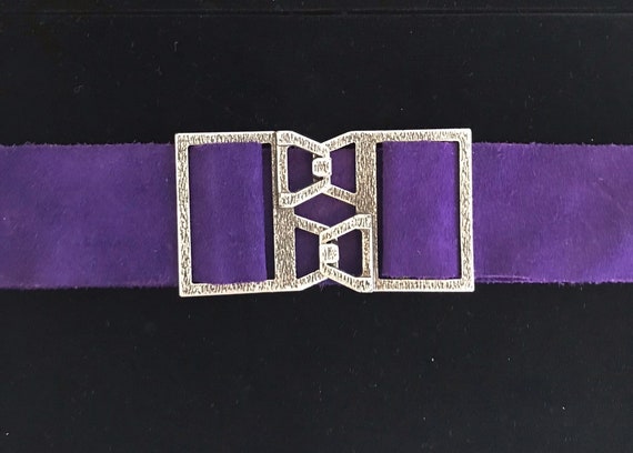 Vintage 60s Purple Suede Boho Hippie Belt
