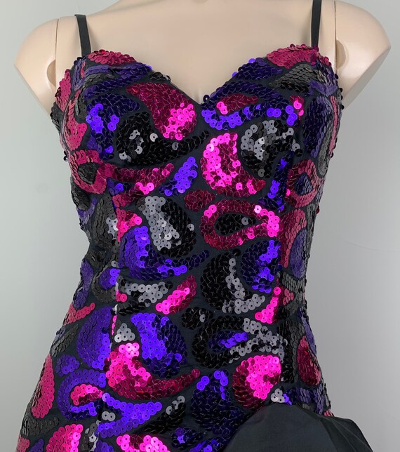 Vintage 80s Alyce Designs Sequin Formal Dress Prom
