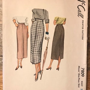 50s McCalls 7809 Slim Skirt Pattern