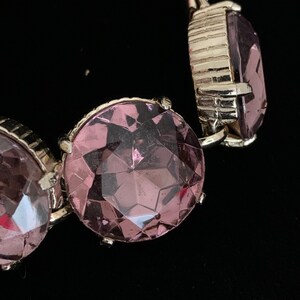 Vintage 50’s Headlight Purple Lavender Gemstone Bracelet