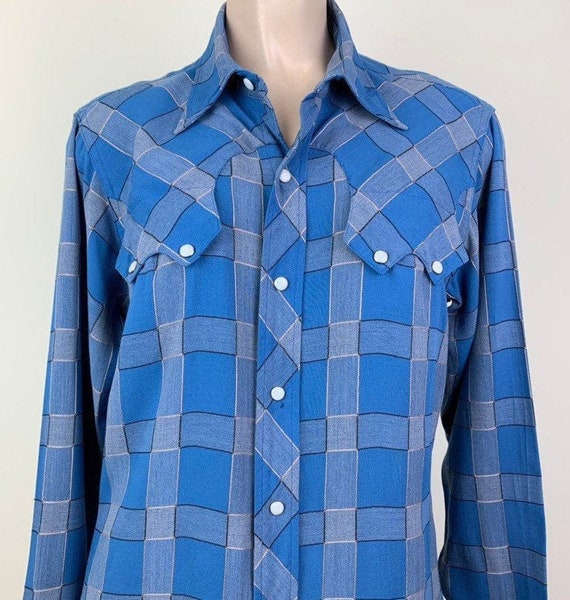 Vintage 50s Mens Penneys RanchCraft Plaid Rayon We