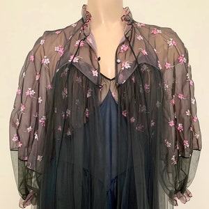 Stunning Vintage 50s Rogers Chiffon Peignoir Set