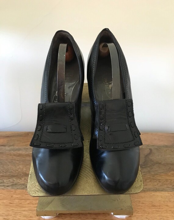 Vintage 30s Womens Black Leather Life Stride Heel… - image 2