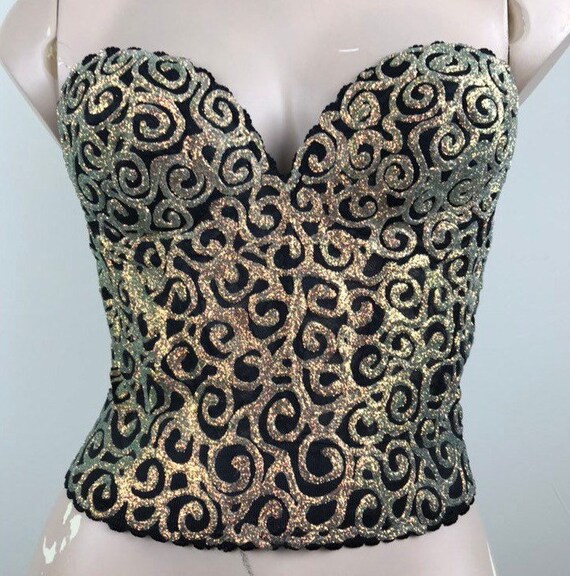 Vintage 80s Keri VanDerSchuit Glitter Bustier Bra