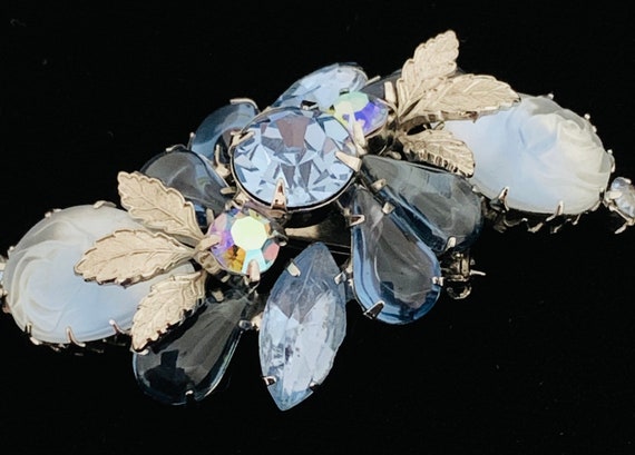 Vintage JULIANA Frosted Pale Blue Brooch - image 2