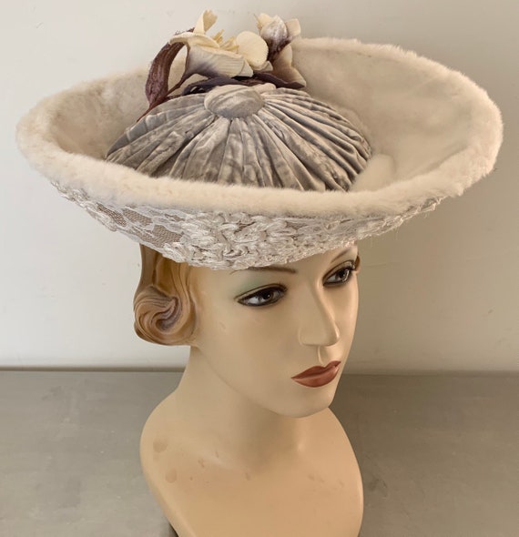 Edwardian Reproduction Lace/Velvet Hat