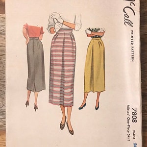 50s McCall 7808 Skirt Pattern