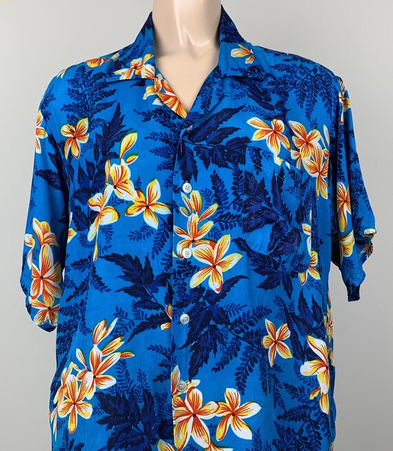 Vintage 50s Mens Kuonakakai Rayon Hawaiian Shirt