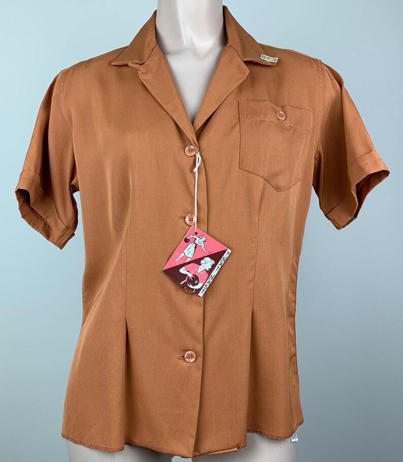 Vintage 40s Womens Nat Nast Gabardine Bowling Shirt Deadstock | Etsy