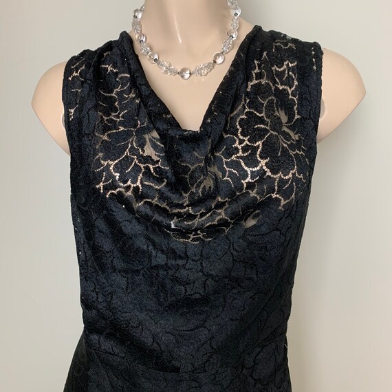 Vintage 20s 30s Art Deco Black Lace Dress