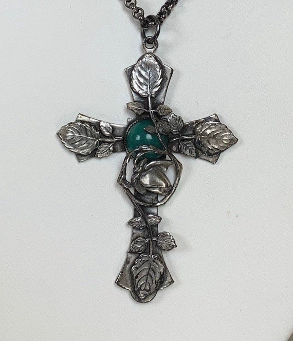 Vintage 30s Cross Pendant Necklace