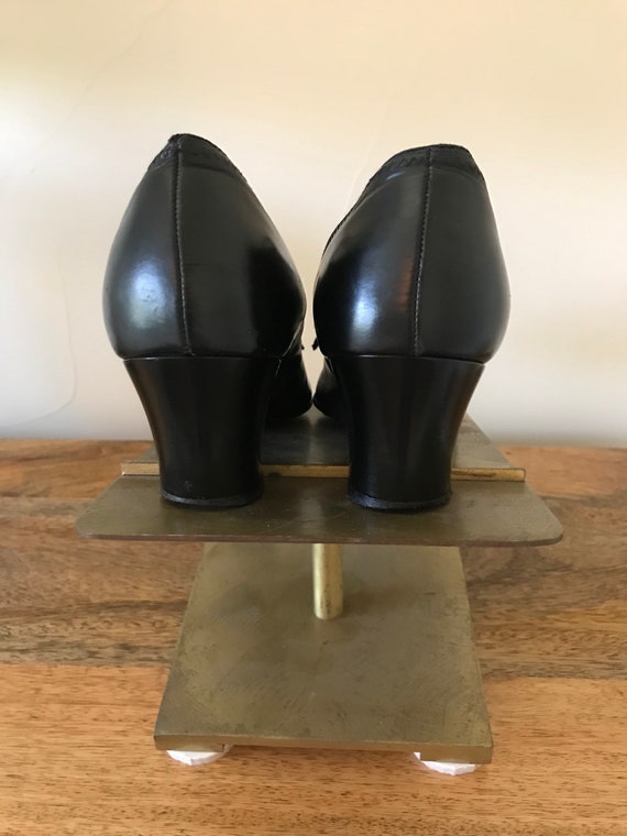 Vintage 30s Womens Black Leather Life Stride Heel… - image 6