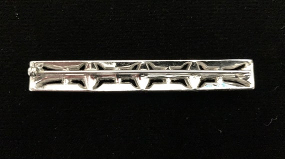 Vintage 30s Art Deco Rhinestone Bar Pin Brooch - image 2