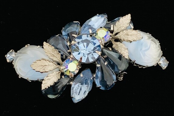 Vintage JULIANA Frosted Pale Blue Brooch - image 3