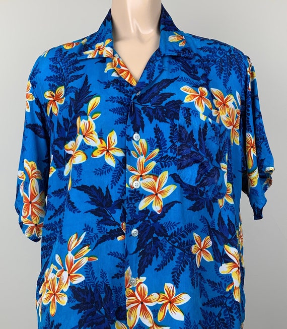 Vintage 50s Mens Kuonakakai Rayon Hawaiian Shirt