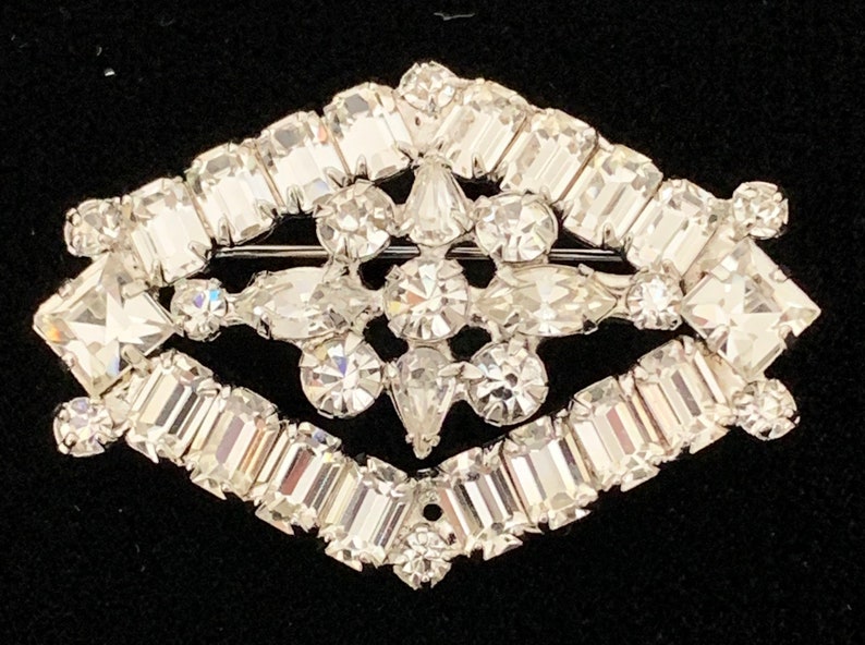 Vintage 50s Weiss Rhinestone Brooch image 3