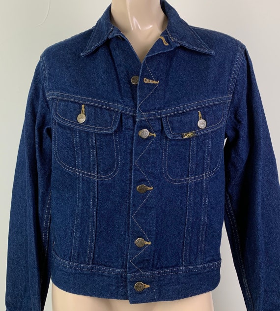 Perfectly Faded Two Pocket USA Cotton Denim Women/'s Small Men/'s XS 70s Lee Jean Jacket