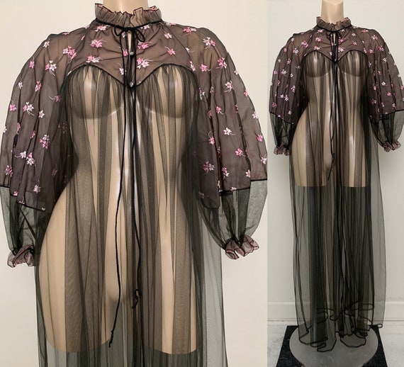 Stunning Vintage 50s Rogers Chiffon Peignoir Set - image 8