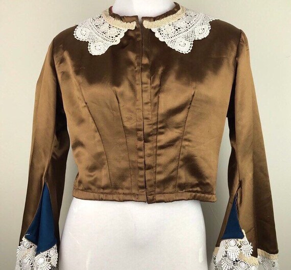 Brown Satin Victorian Bodice Theatre Reproduction