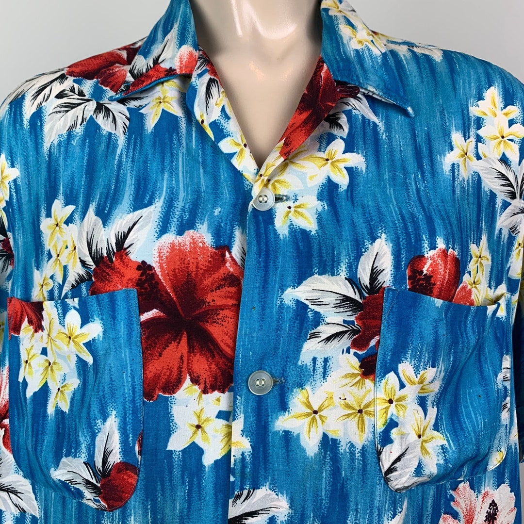 Vintage 40s 50s Mens Penneys Rayon Hawaiian Shirt - Etsy