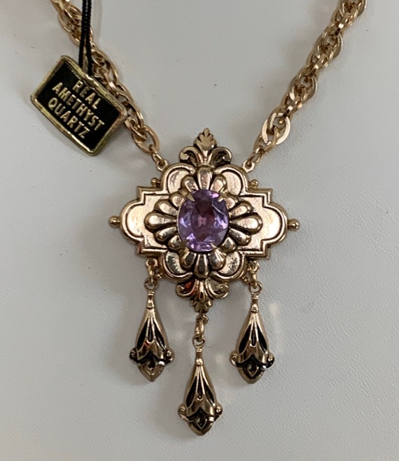 Vintage 40s Coro Purple Amethyst Parure Deadstock