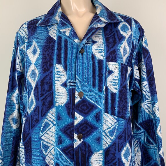 Vintage 50s Mens Cotton Lauhala Hawaiian Shirt
