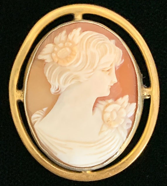 Antique Victorian Edwardian Cameo Brooch - image 4