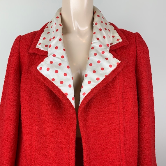 Vintage 60s Lilli Ann Red Polka Dot Suit Deadstock