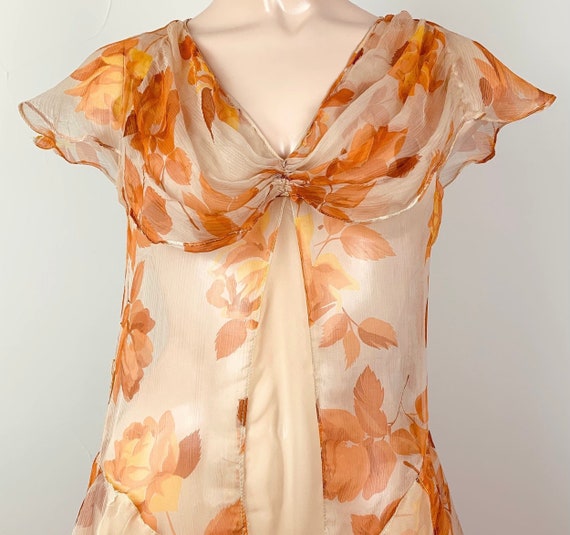 Vintage Early 30s Silk Chiffon Garden Dress