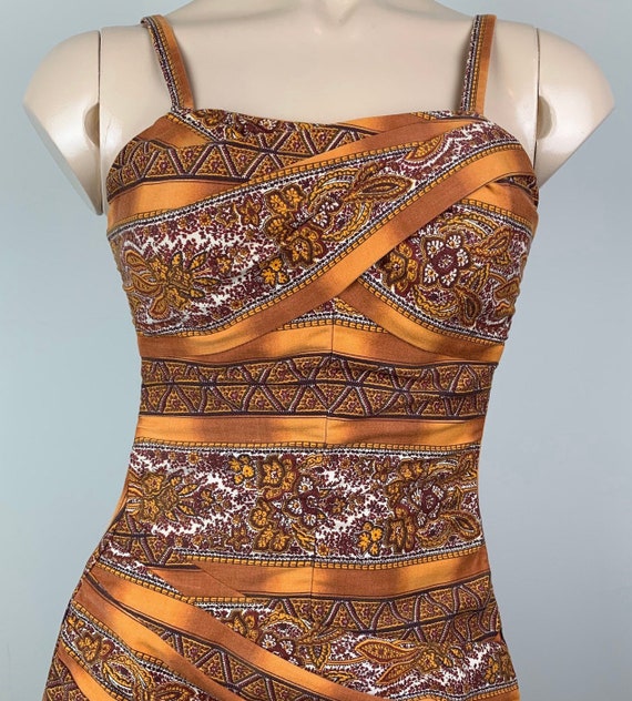 Vintage 50s Paisley Rose Marie Reid Swimsuit - image 1