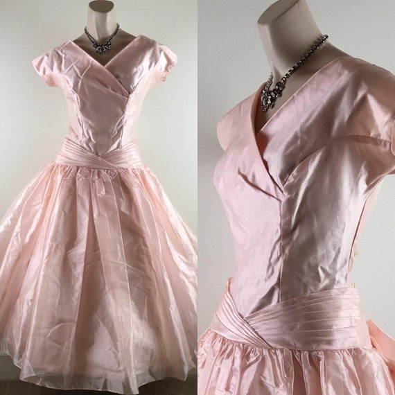 Vintage 50s Pink Party Dress Formal Dress